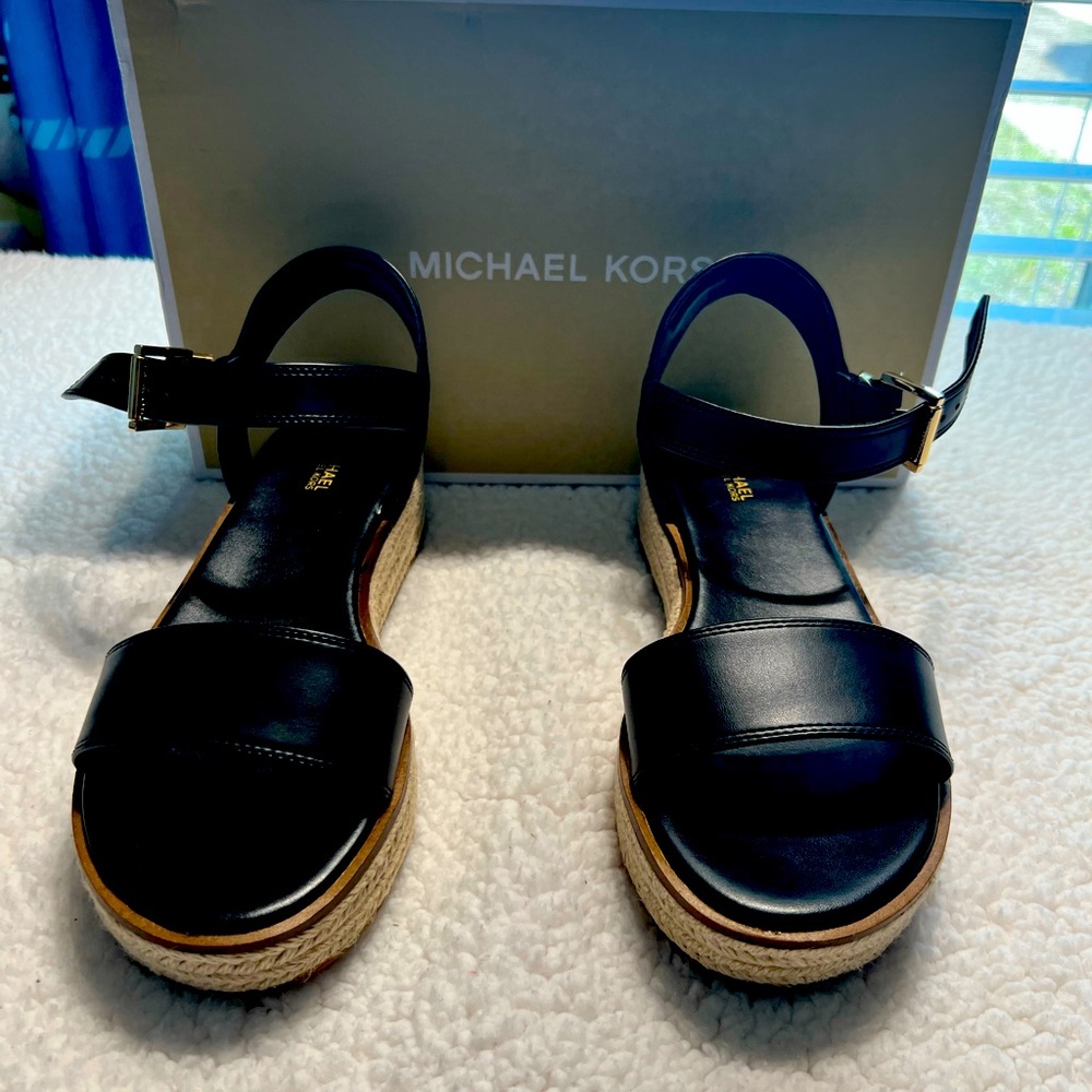 Michael Kors black espadrille Richie size 8 1/2 brand new in a box!